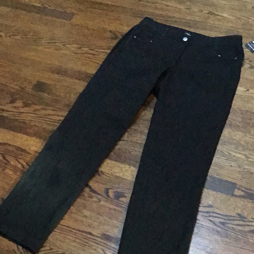 Black Straight Leg Hagger Pants